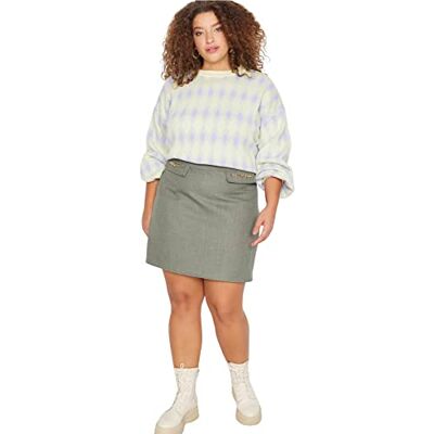 Trendyol Femme Plus la Taille Mini A-ligne A-ligne Tissé Plus la Taille Jupe Jupe Femme (lot de 1) Trendyol Femme Plus la Taille Mini A-ligne A-ligne Tissé Plus la Taille Jupe Jupe Femme (lot de 1)
