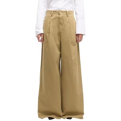 7 For All Mankind Pantalon large plissé en sergé sergé Sand Storm, beige, 26W 7 For All Mankind Pantalon large plissé en sergé sergé Sand Storm, beige, 26W