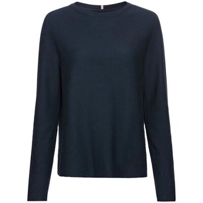 camel active Pull à col rond en maille fine pour femme, bleu foncé, M camel active Pull à col rond en maille fine pour femme, bleu foncé, M
