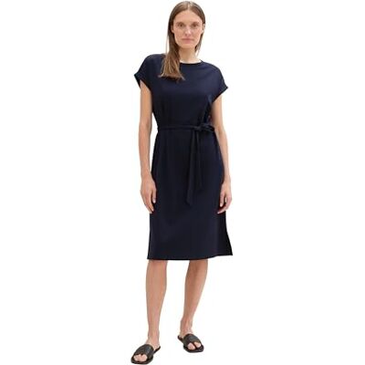 TOM TAILOR 1043041 Robe en jersey avec cordon de serrage Femme (lot de 1) TOM TAILOR 1043041 Robe en jersey avec cordon de serrage Femme (lot de 1)