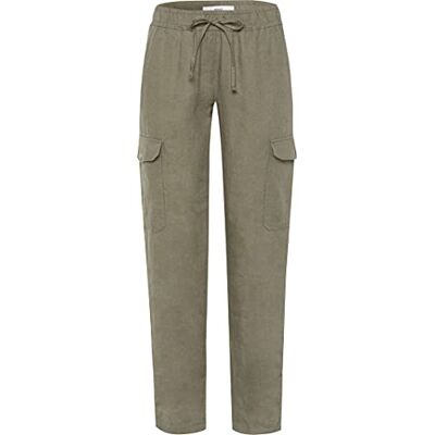 BRAX Pantalon long Mareen Linen pour femme, kaki, 44W / 30L BRAX Pantalon long Mareen Linen pour femme, kaki, 44W / 30L