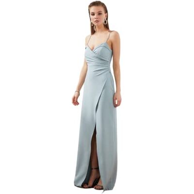 Trendyol Women Maxi Wrapover Fitted Woven Evening Dress Robe de soirée maxi enveloppante tissée pour femme Femme (lot de 1) Trendyol Women Maxi Wrapover Fitted Woven Evening Dress Robe de soirée maxi enveloppante tissée pour femme Femme (lot de 1)