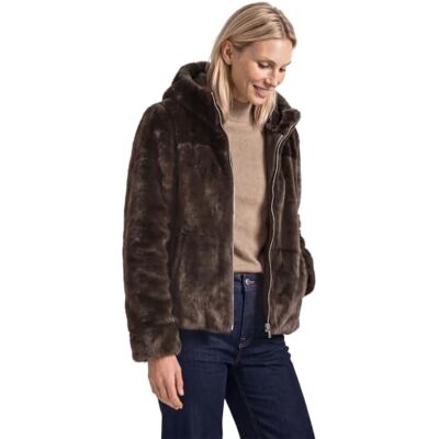Street One 2118107 Veste courte en fausse fourrure avec capuche pour femme Street One 2118107 Veste courte en fausse fourrure avec capuche pour femme