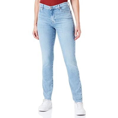 7 For All Mankind Hw Skinny Slim Illusion avec Coupe Brute Jeans Femme, Bleu Clair, 31W / 31L 7 For All Mankind Hw Skinny Slim Illusion avec Coupe Brute Jeans Femme, Bleu Clair, 31W / 31L