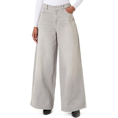 7 For All Mankind Marie Wide Leg Drive, gris, 31W 7 For All Mankind Marie Wide Leg Drive, gris, 31W