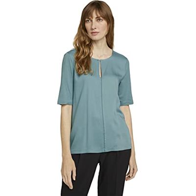 TOM TAILOR MY TRUE ME Dames Chemisier 1026840, 10668 Sky Captain Blue, 52 Grande taille TOM TAILOR MY TRUE ME Dames Chemisier 1026840, 10668 Sky Captain Blue, 52 Grande taille