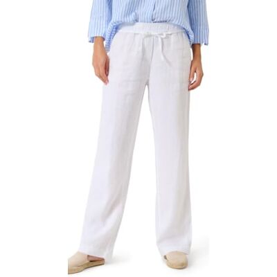 BRAX Pantalon en lin style Farina pour femme avec silhouette décontractée, Blanc., 38W / 32L BRAX Pantalon en lin style Farina pour femme avec silhouette décontractée, Blanc., 38W / 32L