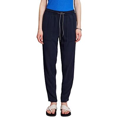ESPRIT edc by Pantalon à Taille Élastique, bleu marine, 36 ESPRIT edc by Pantalon à Taille Élastique, bleu marine, 36