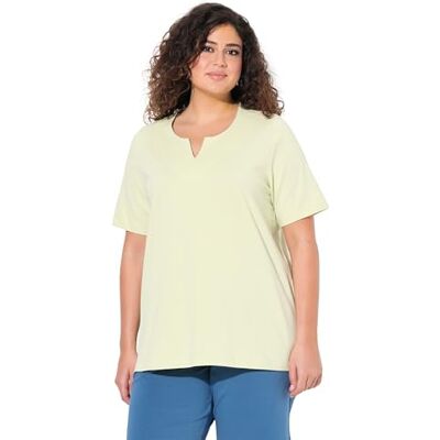 Ulla Popken T-shirt pour femme, grandes tailles, grande taille, ligne A, col tunique, manches mi-longues, pistache, 50-52 Ulla Popken T-shirt pour femme, grandes tailles, grande taille, ligne A, col tunique, manches mi-longues, pistache, 50-52