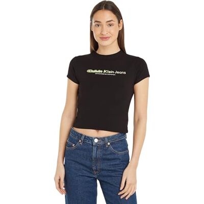 Calvin Jeans T-Shirts S/S pour femme, Ck Black, L Calvin Jeans T-Shirts S/S pour femme, Ck Black, L