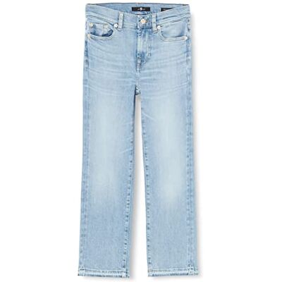 7 For All Mankind The Straight Crop Slim Illusion with Let Down Hem Jeans, Light Blue, Regular aux Femmes, Light Blue, 23W / 23L 7 For All Mankind The Straight Crop Slim Illusion with Let Down Hem Jeans, Light Blue, Regular aux Femmes, Light Blue, 23W / 23L