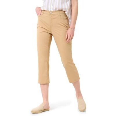 BRAX Pantalon Capri en coton ultra léger pour femme Style Mary C, Sable doux., 31W / 34L BRAX Pantalon Capri en coton ultra léger pour femme Style Mary C, Sable doux., 31W / 34L