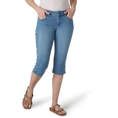 Riders by Lee Indigo Pantalon capri en denim ultra doux pour femme Riders by Lee Indigo Pantalon capri en denim ultra doux pour femme