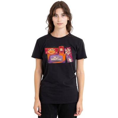Disney Monsters At Work Jolly Wretcher, Hot Snots Candy Boxes Ladies T Shirt, Black T-shirt Femme Disney Monsters At Work Jolly Wretcher, Hot Snots Candy Boxes Ladies T Shirt, Black T-shirt Femme