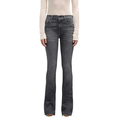 7 For All Mankind Jupe Bootcut sans taille avec coupe brute, Noir, 25W 7 For All Mankind Jupe Bootcut sans taille avec coupe brute, Noir, 25W