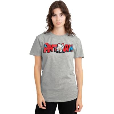 Marvel Antman Retro Frame Logo Ladies T Shirt, Athletic Heather T-shirt Femme Marvel Antman Retro Frame Logo Ladies T Shirt, Athletic Heather T-shirt Femme