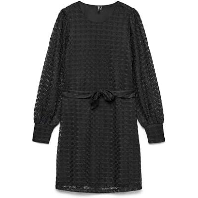 VERO MODA Vmbecca Ls O-neck Lace Dress Jrs Noos Vmbecca Jrs Noos Robe en dentelle à col rond Femme (lot de 1) VERO MODA Vmbecca Ls O-neck Lace Dress Jrs Noos Vmbecca Jrs Noos Robe en dentelle à col rond Femme (lot de 1)