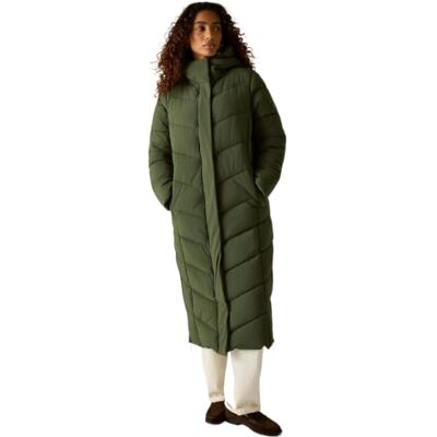 Regatta Eloria Veste matelassée longue pour femme, Kaki foncé, 20 Regatta Eloria Veste matelassée longue pour femme, Kaki foncé, 20