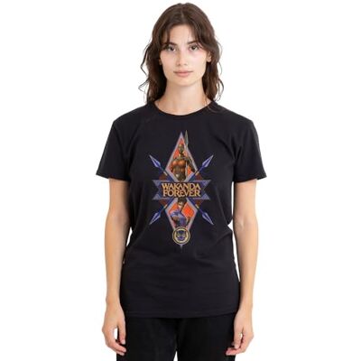 Marvel Black Panther Wakanda Forever Shuri Okoye Diamond T-shirt pour femme, noir, XXL, Noir, XXL Marvel Black Panther Wakanda Forever Shuri Okoye Diamond T-shirt pour femme, noir, XXL, Noir, XXL