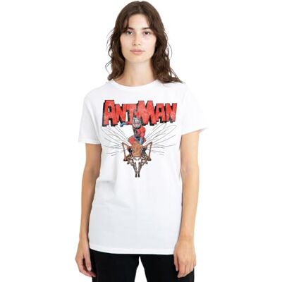 Marvel Antman Flying Ladies T Shirt, White T-shirt Femme Marvel Antman Flying Ladies T Shirt, White T-shirt Femme