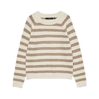 VERO MODA Vmdoffy Ls Blouse à col rond Ga Noos, Bouleau, L VERO MODA Vmdoffy Ls Blouse à col rond Ga Noos, Bouleau, L