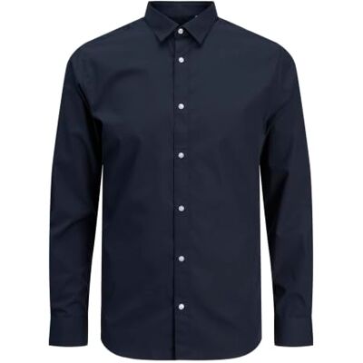 JACK & JONES JACK&JONES PLUS Jjjoe Ls Plain Pls Chemise pour femme, Blazer bleu marine., 3XL JACK & JONES JACK&JONES PLUS Jjjoe Ls Plain Pls Chemise pour femme, Blazer bleu marine., 3XL