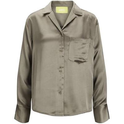 JACK & JONES Jjxx Jxeva Ls Comfort Satin Shirt Noos Blouse Femme, Taupe, L JACK & JONES Jjxx Jxeva Ls Comfort Satin Shirt Noos Blouse Femme, Taupe, L