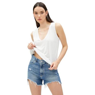 Koton Débardeur Basique À Col en V T-shirt Femme Koton Débardeur Basique À Col en V T-shirt Femme