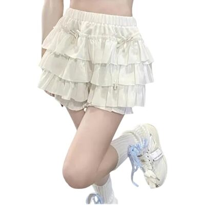 YCRGYYBD Mini jupe à volants Miniskirt pour femme, avec nœud papillon, taille haute, rose, blanc, bal YCRGYYBD Mini jupe à volants Miniskirt pour femme, avec nœud papillon, taille haute, rose, blanc, bal