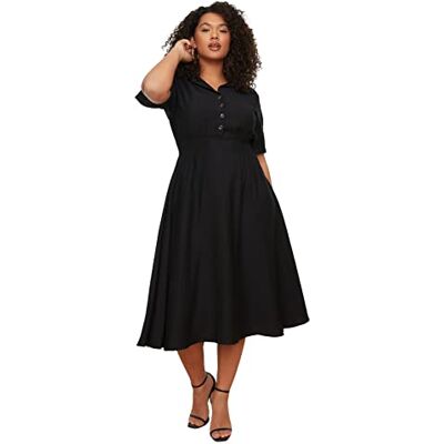 Trendyol Femme Plus la Taille Midi A-ligne Décontractée Fit Tissé Plus la Taille Robe Robe Femme (lot de 1) Trendyol Femme Plus la Taille Midi A-ligne Décontractée Fit Tissé Plus la Taille Robe Robe Femme (lot de 1)