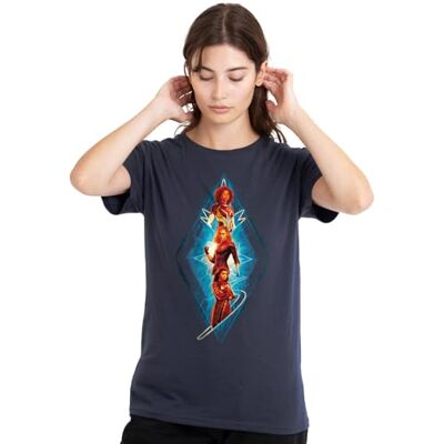 Marvel Press The s Diamond Trio Ladies T Shirt, Deep Navy T-shirt Femme Marvel Press The s Diamond Trio Ladies T Shirt, Deep Navy T-shirt Femme