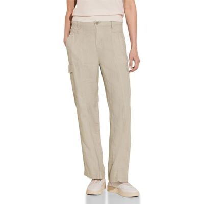 Street One Pantalon cargo pour femme Ls_Cargo Hw coupe droite, Touch of sable, 42W / 30L Street One Pantalon cargo pour femme Ls_Cargo Hw coupe droite, Touch of sable, 42W / 30L