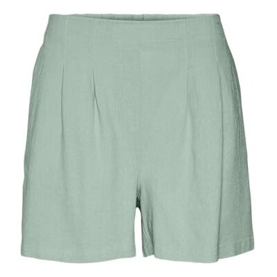 VERO MODA Vmjesmilo HW Shorts Wvn Ga Noos Short Femme, Vert Silt, L VERO MODA Vmjesmilo HW Shorts Wvn Ga Noos Short Femme, Vert Silt, L