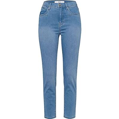 BRAX Jean court pour femme Style Mary S Ultralight Denim Cinq poches, Bleu clair usé., 29W / 30L BRAX Jean court pour femme Style Mary S Ultralight Denim Cinq poches, Bleu clair usé., 29W / 30L