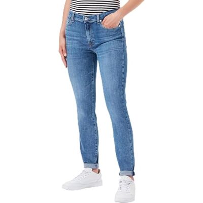 7 For All Mankind Jean Hw Skinny Illusion Stride pour femme, bleu clair, 23W / 23L 7 For All Mankind Jean Hw Skinny Illusion Stride pour femme, bleu clair, 23W / 23L