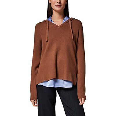 COMMA Pullover Langarm Sweater Femme, 8771 Sienna Brown, 38 COMMA Pullover Langarm Sweater Femme, 8771 Sienna Brown, 38