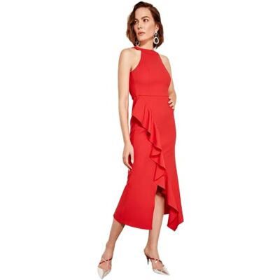 Trendyol Robe Volan détaillée, Grenade Florale, 38 Femme, Grenade Florale, 38 Trendyol Robe Volan détaillée, Grenade Florale, 38 Femme, Grenade Florale, 38