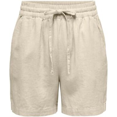 JDY Short say Hw Linen String WVN Noos pour femme, Oatmeal/détails : mélange., XL JDY Short say Hw Linen String WVN Noos pour femme, Oatmeal/détails : mélange., XL