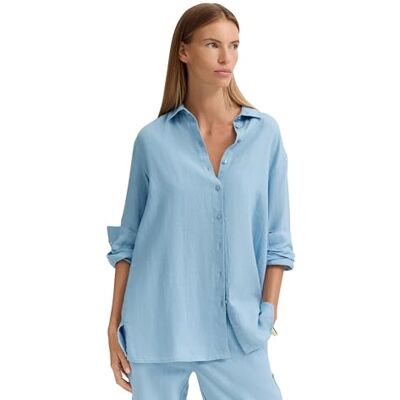 bugatti Chemisier pour femme en 100% lin, manches longues, aéré et élégant bugatti Chemisier pour femme en 100% lin, manches longues, aéré et élégant