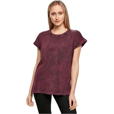 Build Your Brand Ladies Acid Washed Extended Shoulder Tee T-shirt Femme Build Your Brand Ladies Acid Washed Extended Shoulder Tee T-shirt Femme