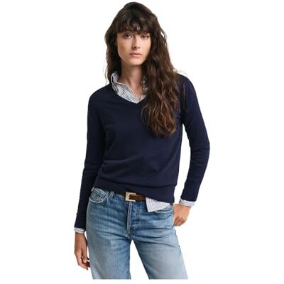 GANT Col en V en Maille Fine Pull-over Femme GANT Col en V en Maille Fine Pull-over Femme