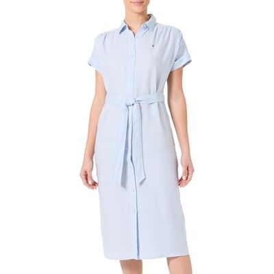 Tommy Hilfiger Ess Linen Belted S/S Midi Dress Ww0ww44653 ESS LINEN ROBE MIDI AVEC CEINTURE S/S WW0WW44653 Femme Tommy Hilfiger Ess Linen Belted S/S Midi Dress Ww0ww44653 ESS LINEN ROBE MIDI AVEC CEINTURE S/S WW0WW44653 Femme