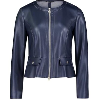 Betty Barclay Blazer court avec fermeture éclair pour femme, bleu foncé, 42 Betty Barclay Blazer court avec fermeture éclair pour femme, bleu foncé, 42