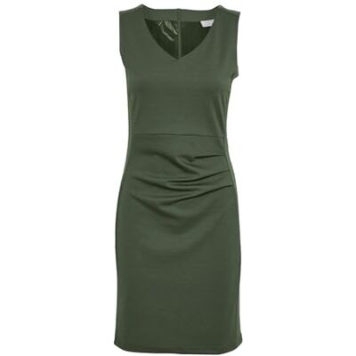 KAFFE Women's Sleeveless Fitted Dress With V-neck Above Knee Length Slim Fit Cocktail Dress Femme KAFFE Women's Sleeveless Fitted Dress With V-neck Above Knee Length Slim Fit Cocktail Dress Femme