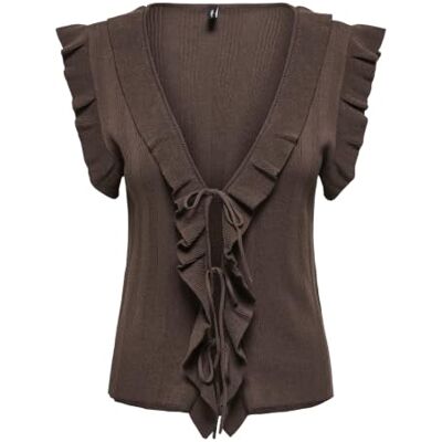 ONLY Onlnelly SL V-Neck String Cardigan Knt Col en V, Chocolate Martini, S Femme, Chocolate Martini, S ONLY Onlnelly SL V-Neck String Cardigan Knt Col en V, Chocolate Martini, S Femme, Chocolate Martini, S