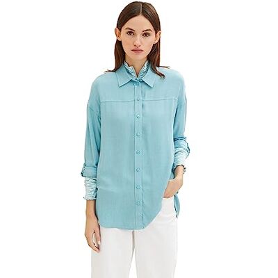 TOM TAILOR Denim TOM TAILOR Dames Chemisier 1035265, 31403 Blue White Thin Stripe, 36 TOM TAILOR Denim TOM TAILOR Dames Chemisier 1035265, 31403 Blue White Thin Stripe, 36