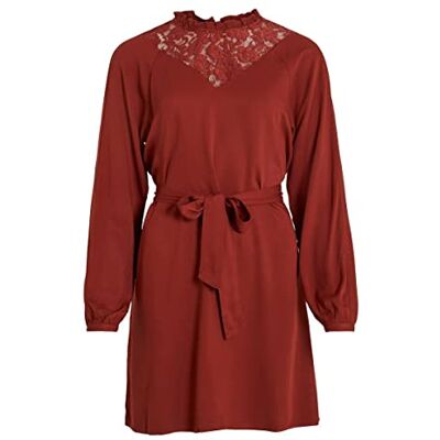 VILA Robe en Dentelle Visuvita L/S-Noos, Fired Brick, 46 Femme, Fired Brick, 44 VILA Robe en Dentelle Visuvita L/S-Noos, Fired Brick, 46 Femme, Fired Brick, 44