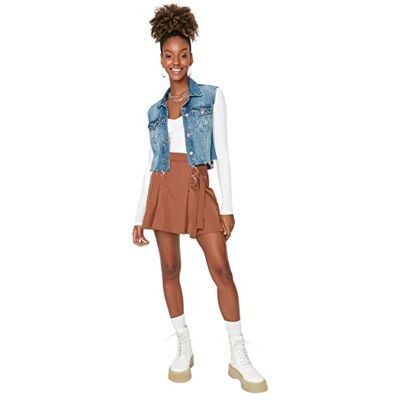 Trendyol Femme Mini A-ligne A-ligne Jupe Tissée Jupe Femme (lot de 1) Trendyol Femme Mini A-ligne A-ligne Jupe Tissée Jupe Femme (lot de 1)