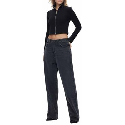 LTB Jeans Cardigan Court Tafani pour Femme, Noir, Taille S, Noir, S LTB Jeans Cardigan Court Tafani pour Femme, Noir, Taille S, Noir, S