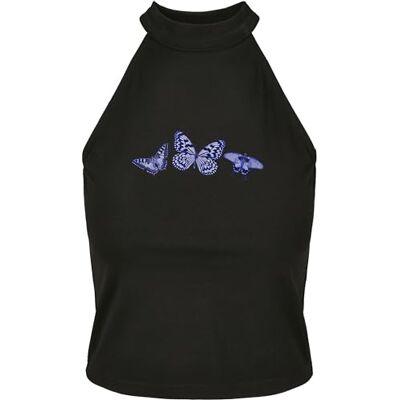 Tee Be004-butterfly Turtleneck Short Top T-shirt Femme (lot de 1) Tee Be004-butterfly Turtleneck Short Top T-shirt Femme (lot de 1)